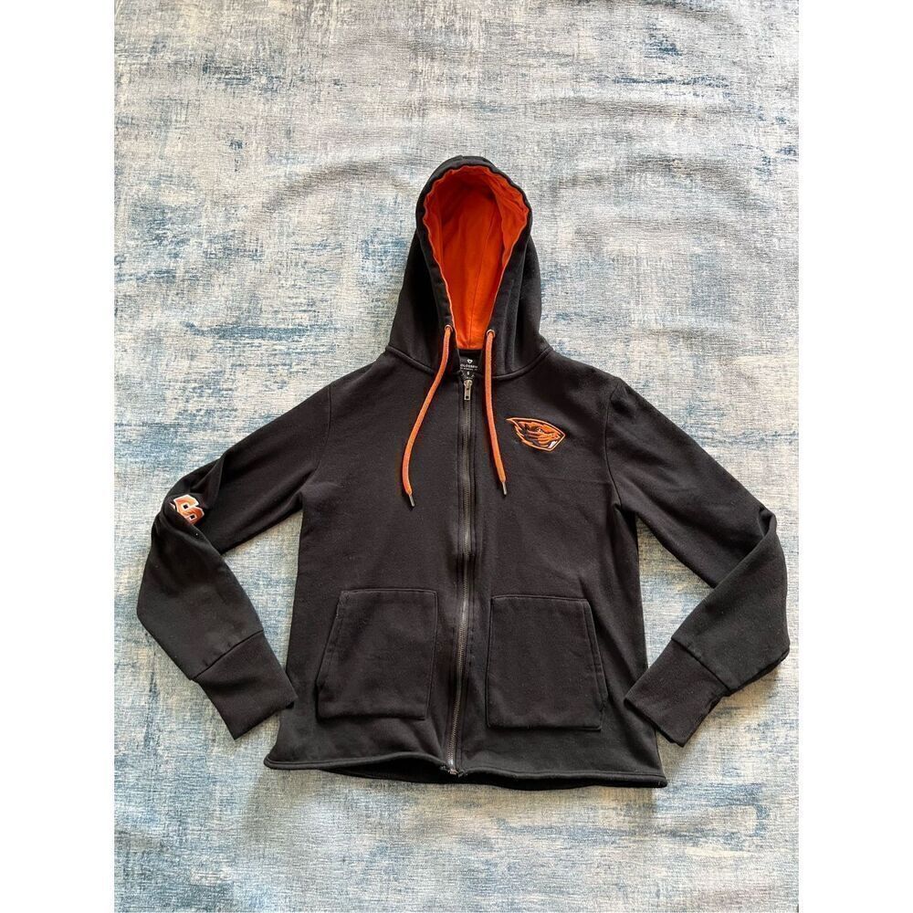 Colosseum Oregon State Beavers Black Orange Full Zip Hoodie Women's Small